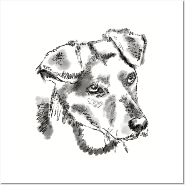 Jack Russell Terrier T-Shirt Dog Lovers Art Sketch Graphic Tee Shirt Wall Art by joannejgg